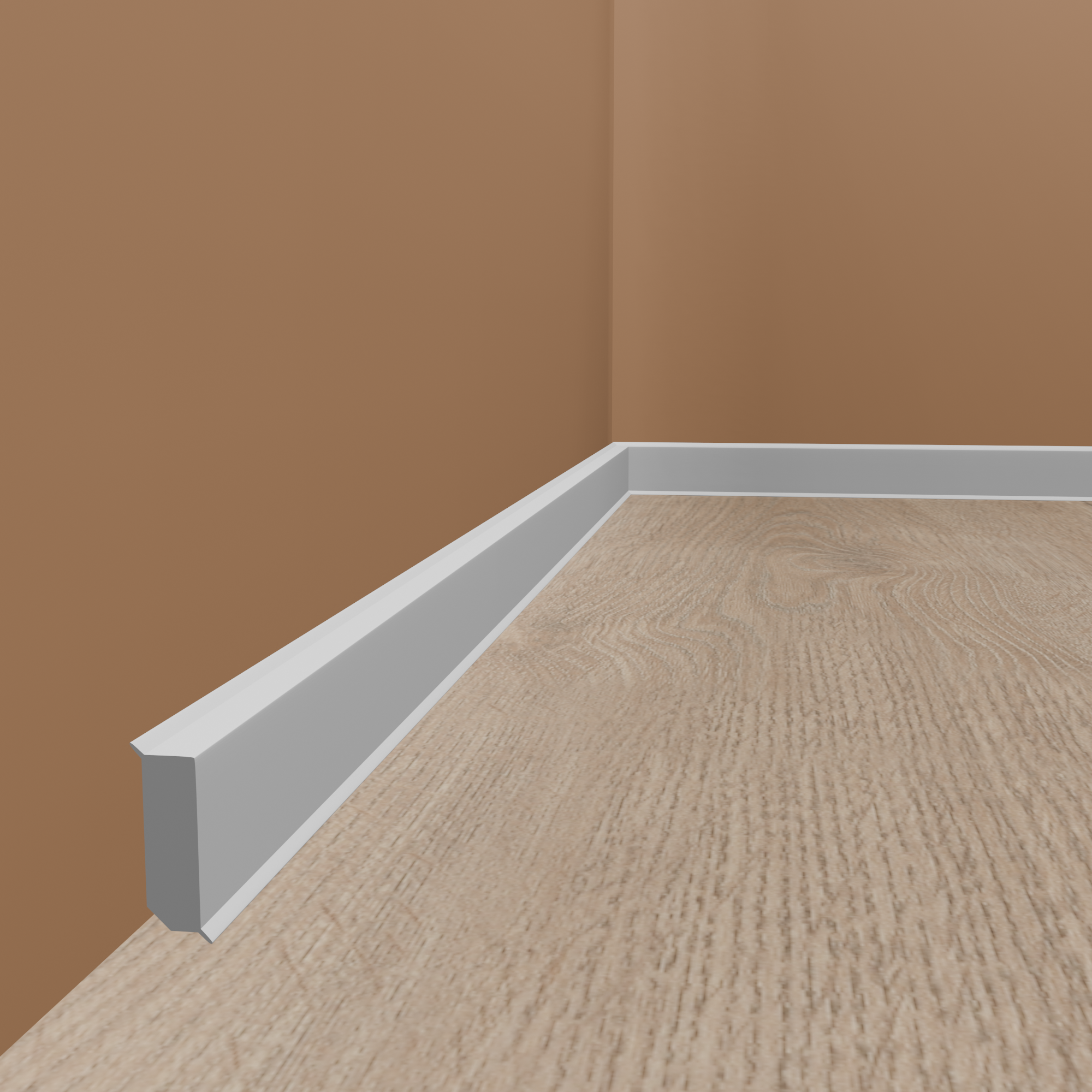 Fußleiste | PVC | Sockelleiste | Velletri | 17 x 80 x 2500 mm | durchgefärbte Weichlippe | weiß