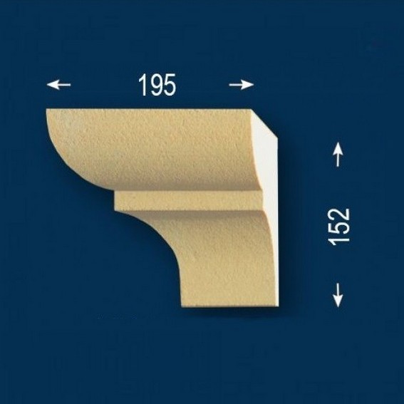 Fassadenstuck / Fassadenelement "FP21-b Endstück links" - beschichtet (Default)
