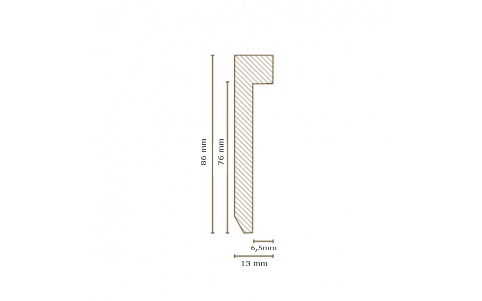 Design-Fußleiste für Vinylboden "Frankfurt" - weiß - 86 mm Höhe (MDF foliert - 725.7631) (Default) 2