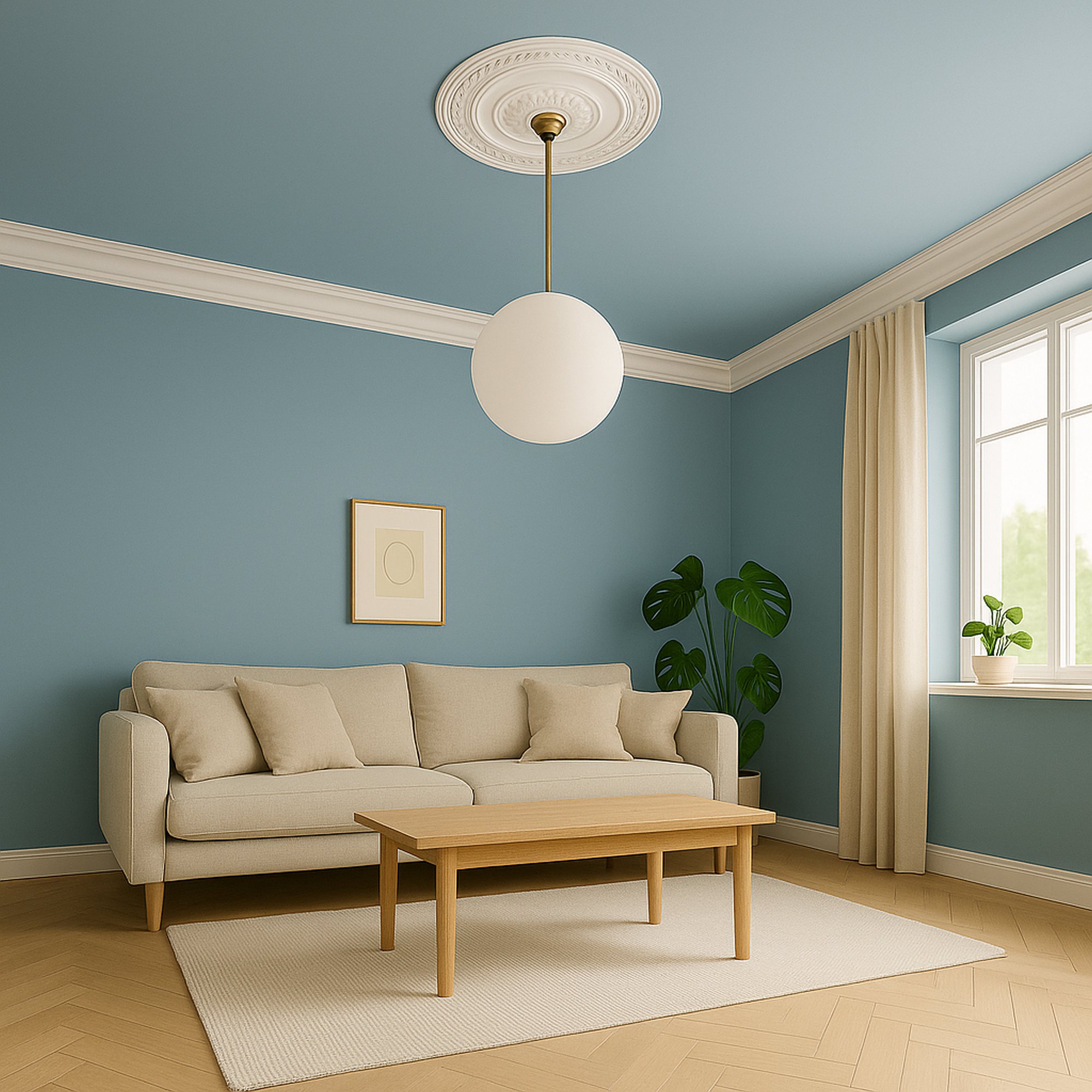 Mardom Rosette / Deckenkuppel B3014 Profoam 320 x 40 x 320 mm Weiß Stuckrosette Deckenrosette Rund