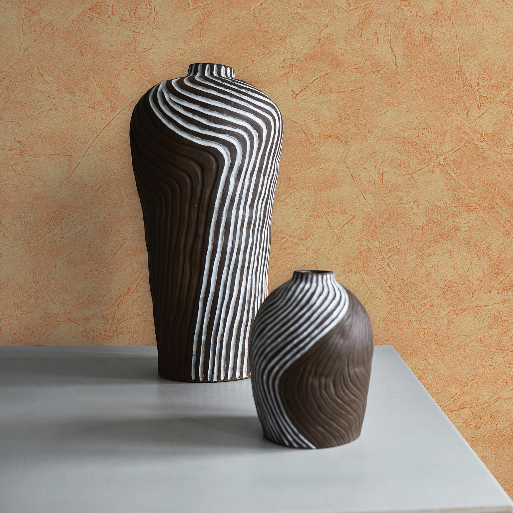 Tapete Uni M1-No.3910 | Papiertapete | Orange | Tapete Einfarbig | Unitapete