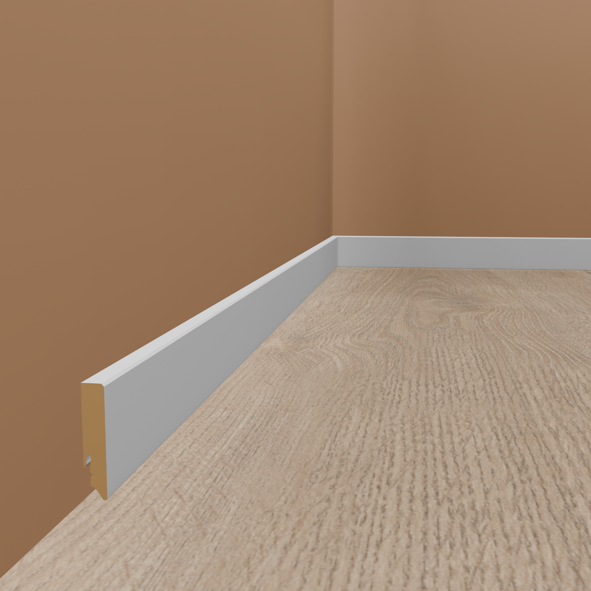 PROVISTON Fußleiste MDF Sockelleiste 16 x 70 x 2400 mm Weiß Foliert Eckiges Profil