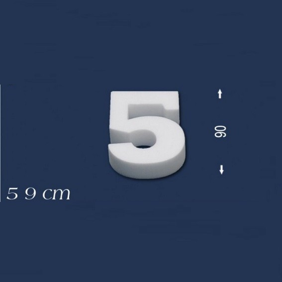 Deko Zahl 5 90 mm Styropor Zahlen Zahlendeko Weiß Wiesemann