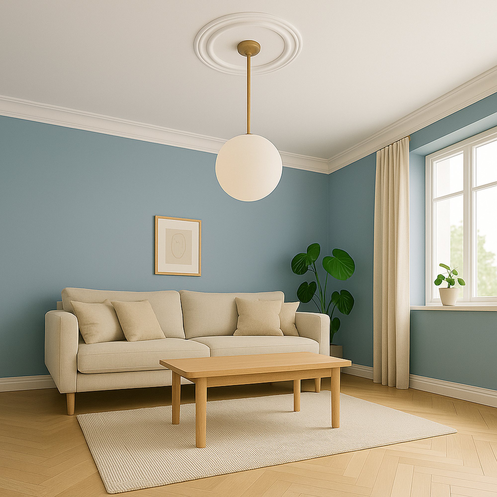 PROVISTON | Gips Rosette Gloucester | Echter Gipsstuck | Ø30,5cm | Stuckrosette