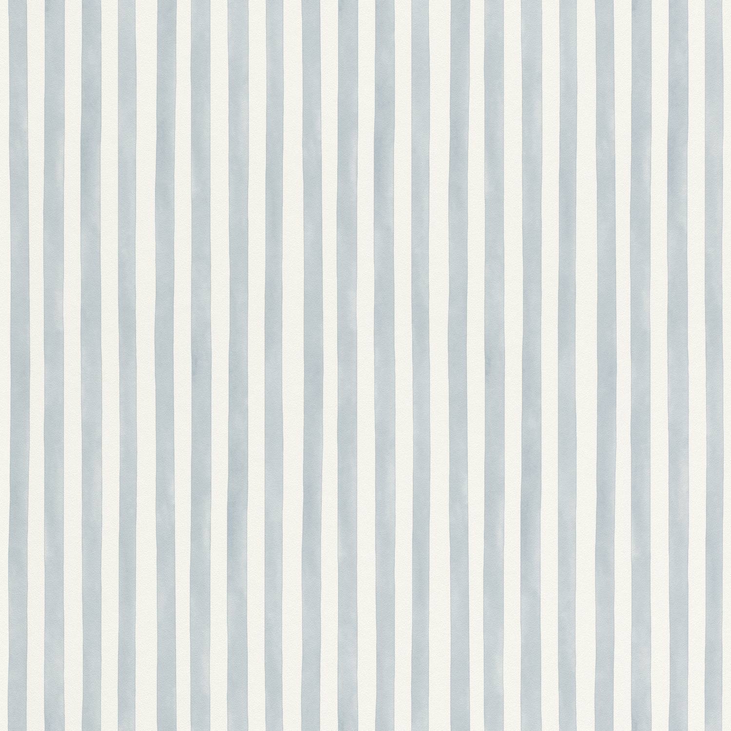 Rasch | Bambino XIX | 252743 | Vliestapete | Streifenoptik | 0.53 x 10.05 m | Blau | Weiß