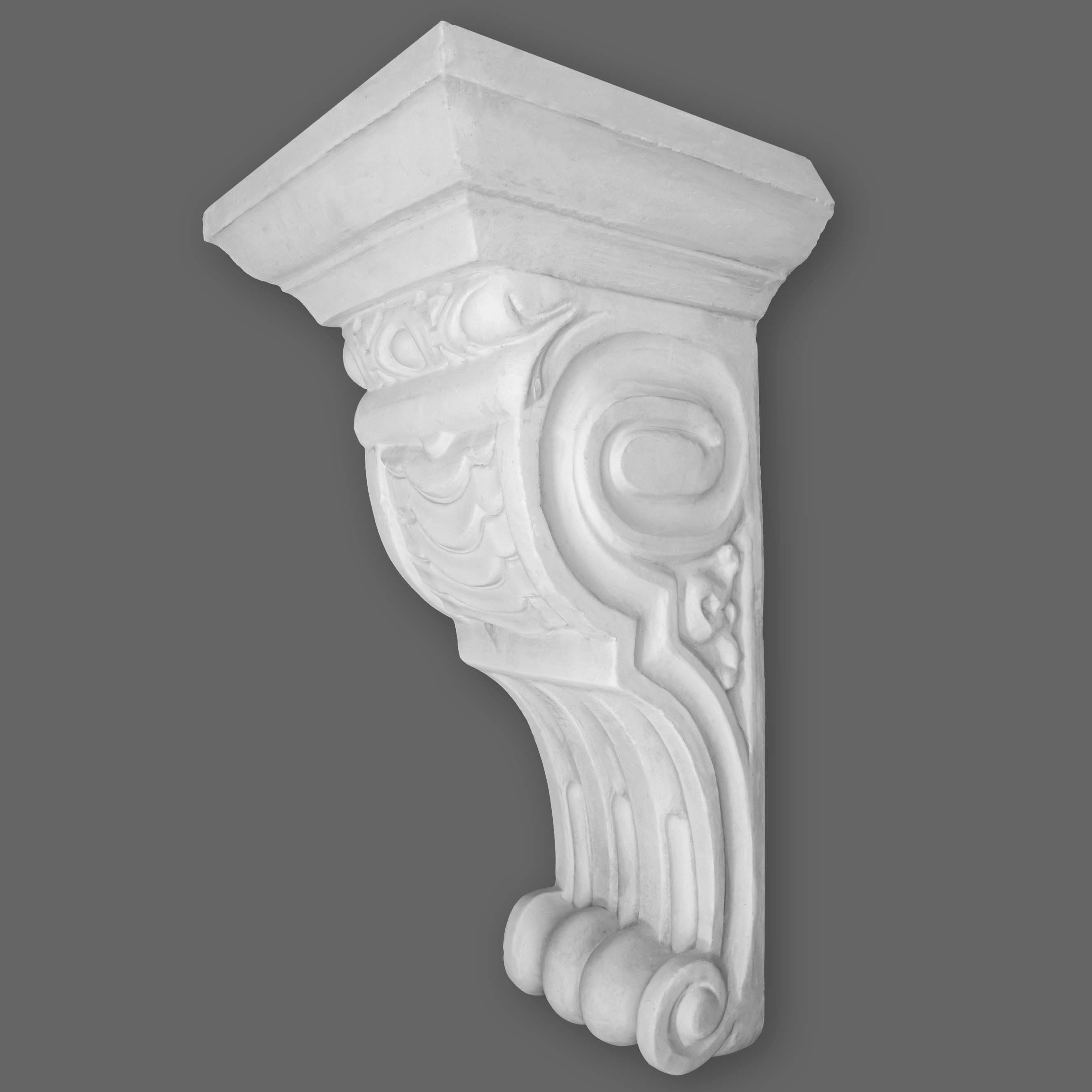 PROVISTON | Gipskonsole Lethbridge | Echter Gipsstuck | 204 x 380 mm | Konsole aus Gipsstuck