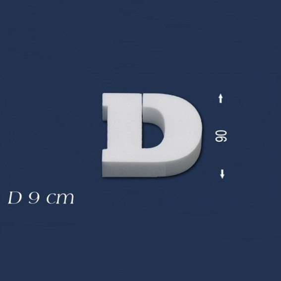 Deko Buchstabe D 90 mm Styropor Buchstabe 3D Buchstabe Weiß Wiesemann