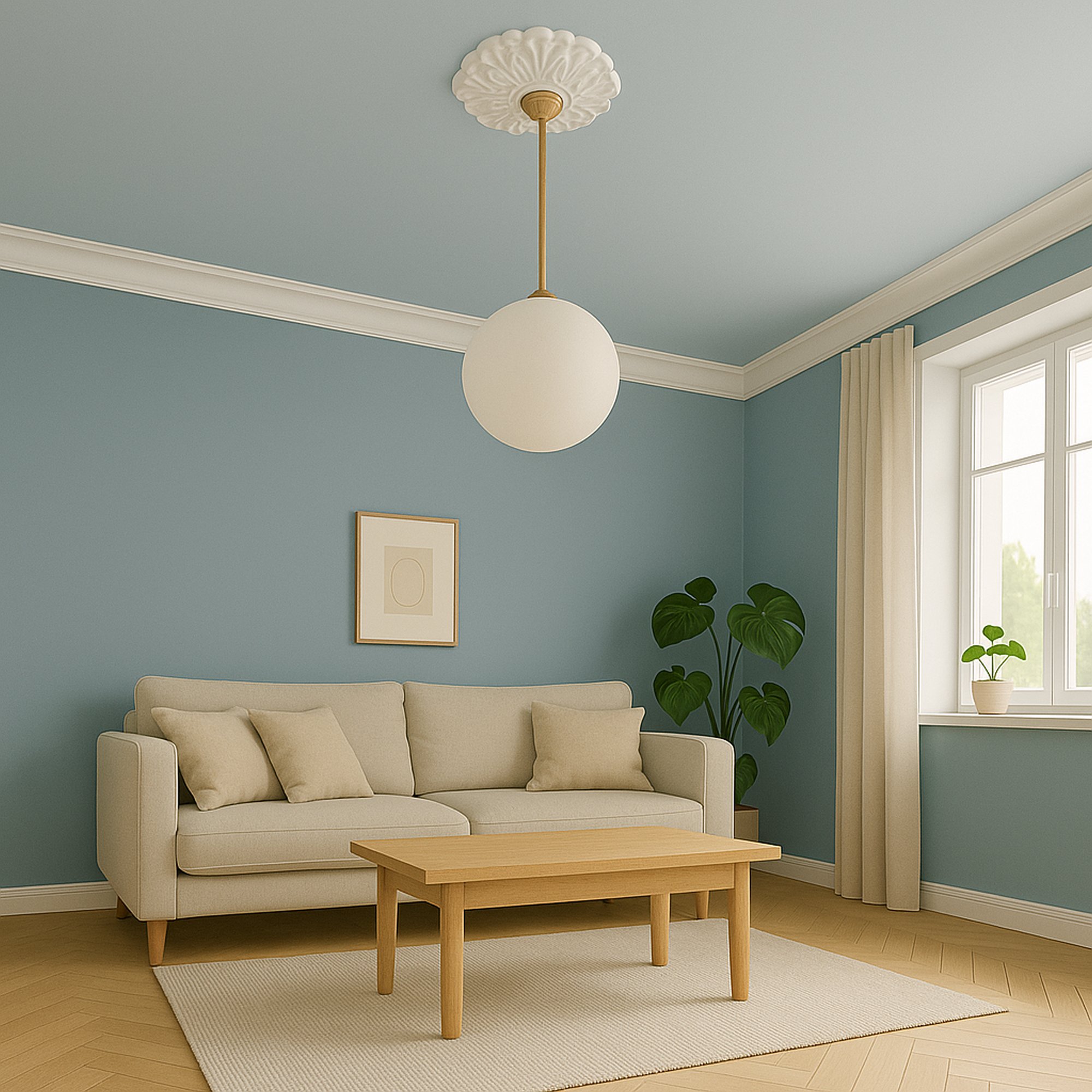 PROVISTON | Gips Rosette Birmingham | Echter Gipsstuck | Ø14cm | Stuckrosette PROVISTON | Gips Rosette Birmingham | Echter Gipsstuck | Ø14cm | Stuckrosette