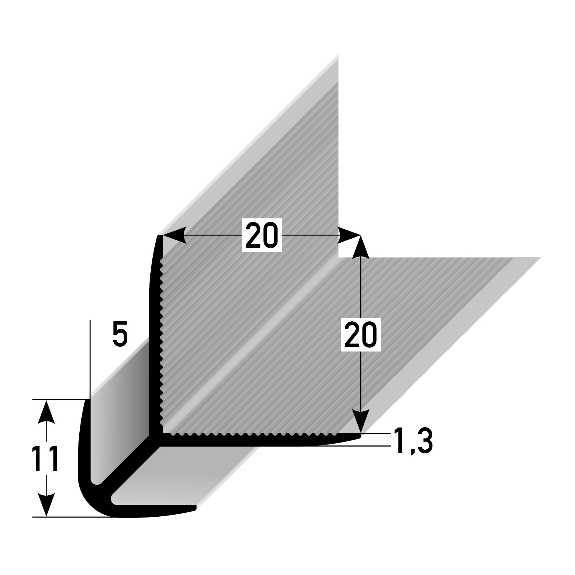 PROVISTON Eckschutzprofil Aussen 24.7 x 24.7 x 2700 mm Aluminium Aussenecke Ungebohrt