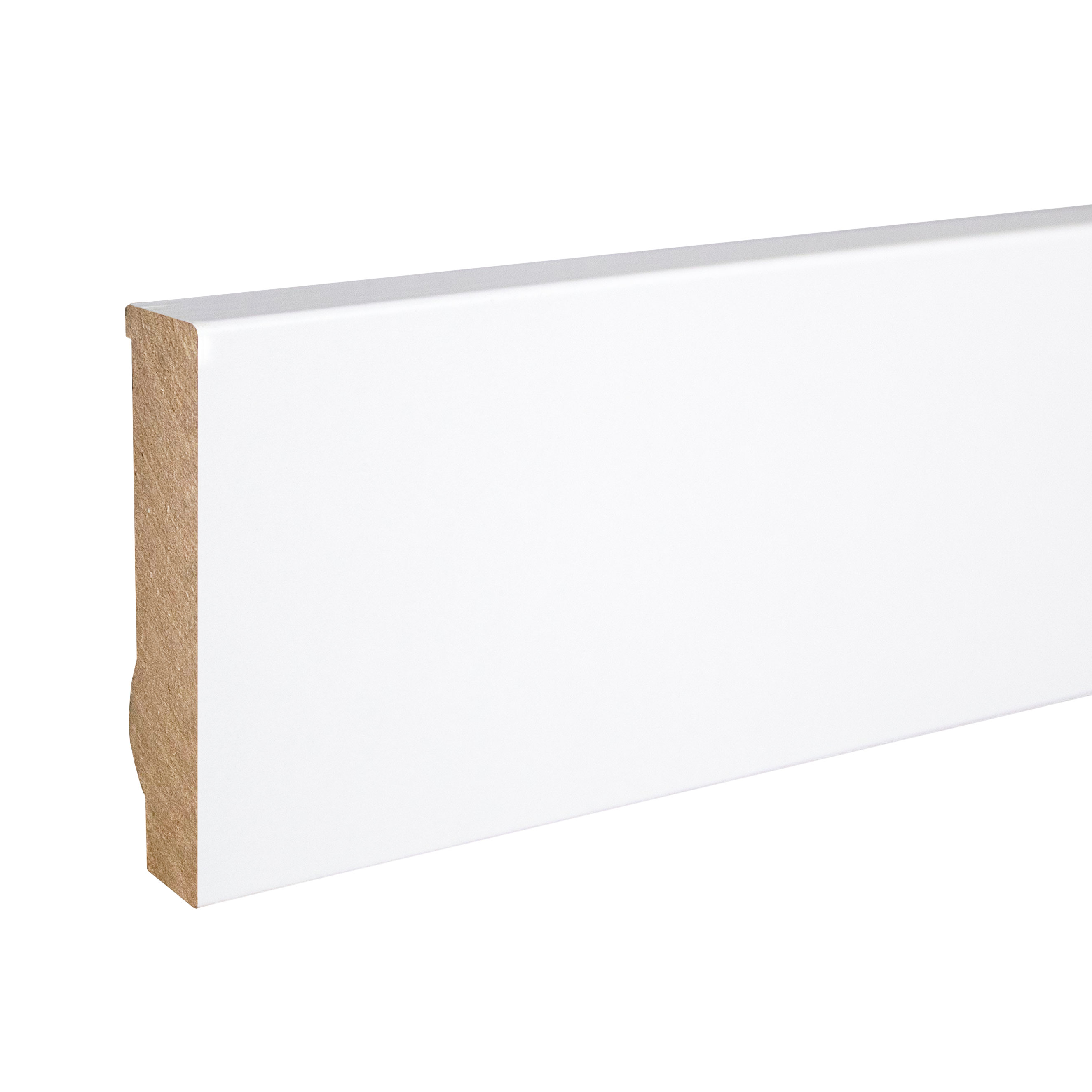 Sockelleiste Eckiges Profil 16 x 70 x 2500 mm MDF foliert Weiß Klassisch by PROVISTON