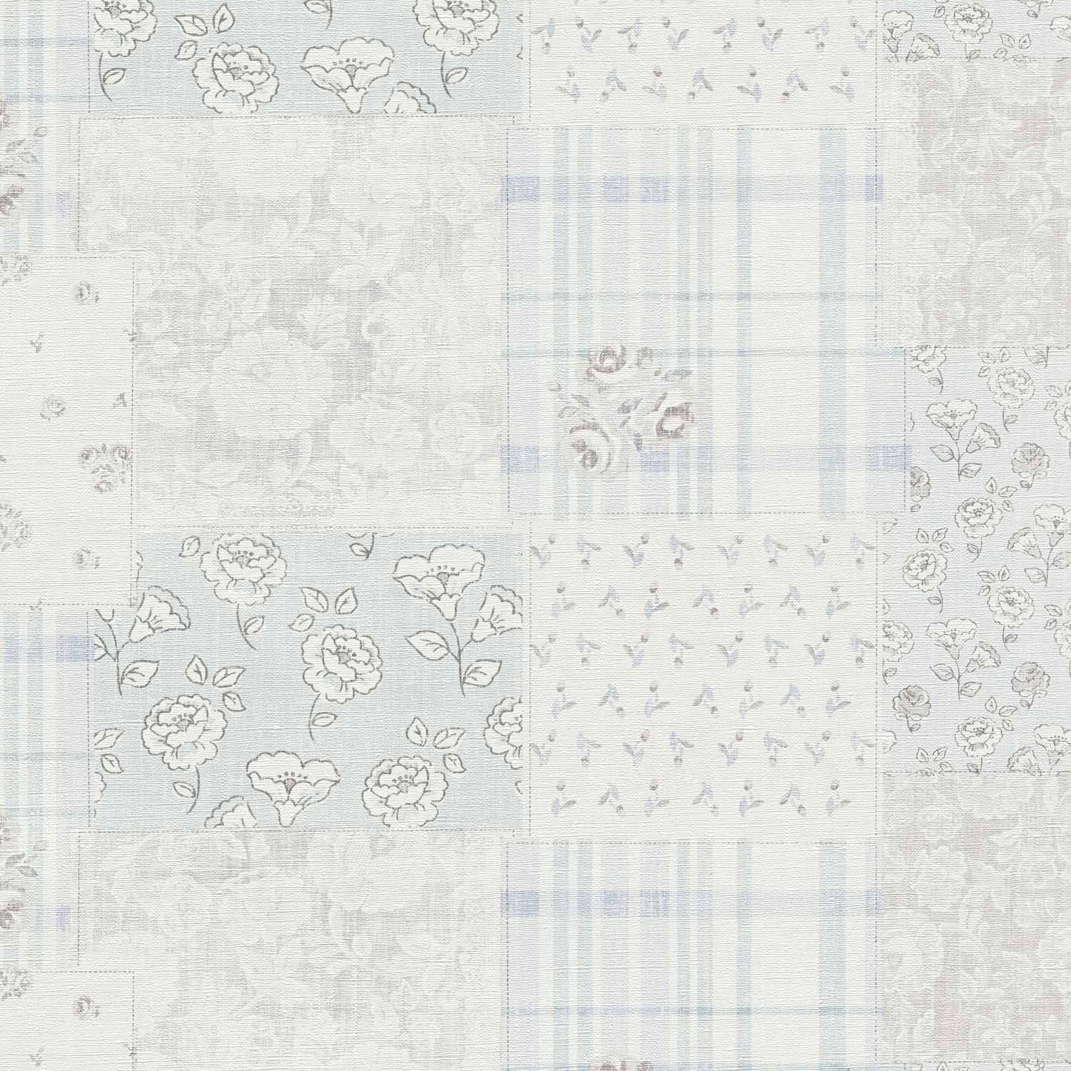 A.S. Creation | Maison Charme | 390664 | Vliestapete | Blumenoptik | 10.05 x 0.53 m | Hellblau