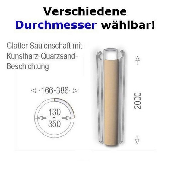 Säulenschaft "Wiesemann SP-glatt-b" mit glatter Oberfläche - wetterfest beschichtet (Default)