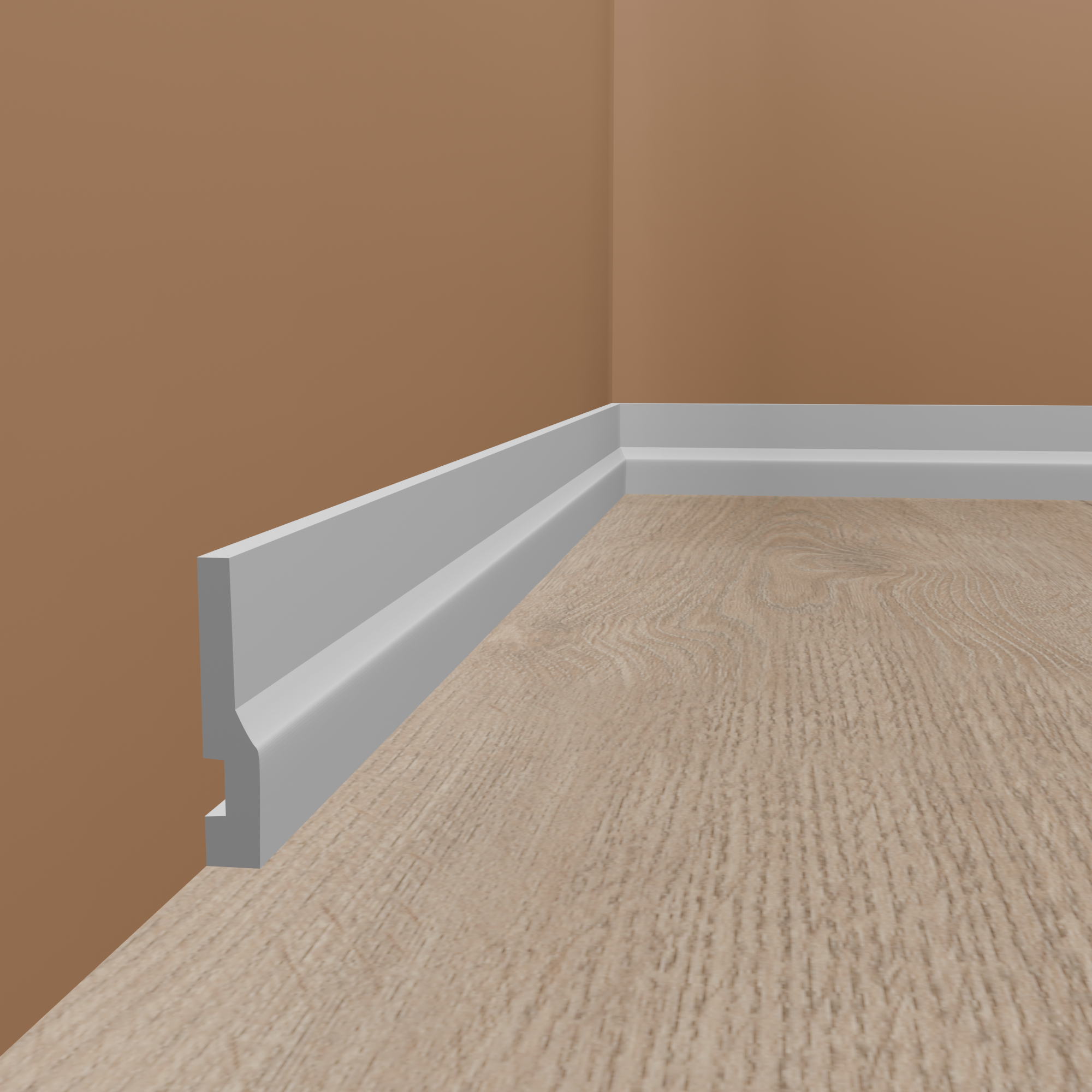 PROVISTON | Sockelleiste "RT009" | 16 x 100 x 2000 mm | Weiß | Fußleiste | Kabelkanal | Hochwertig