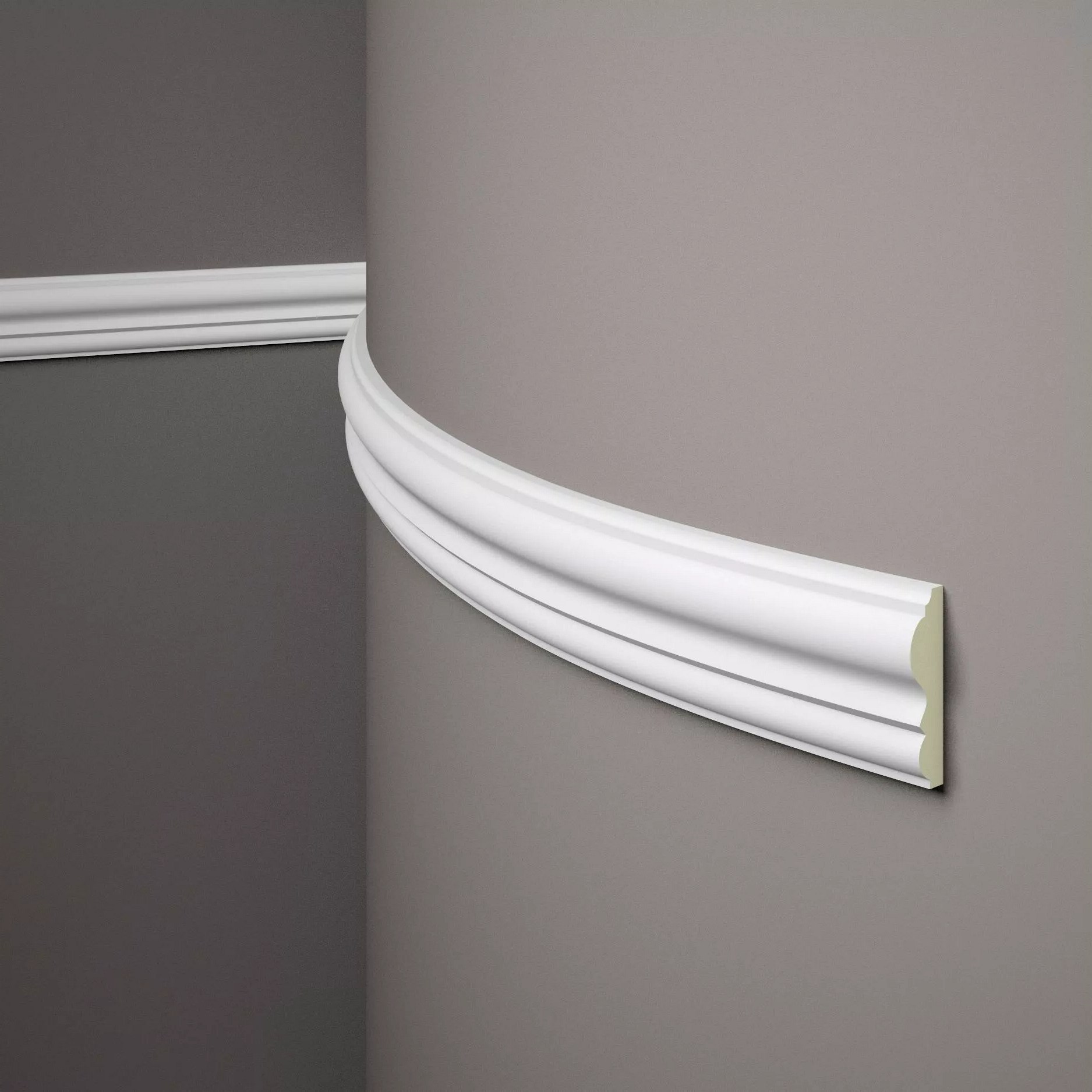 Mardom flexible Wandleiste MDD338F Profoam 21 x 80 x 2000 mm Weiß Zierleiste biegsam