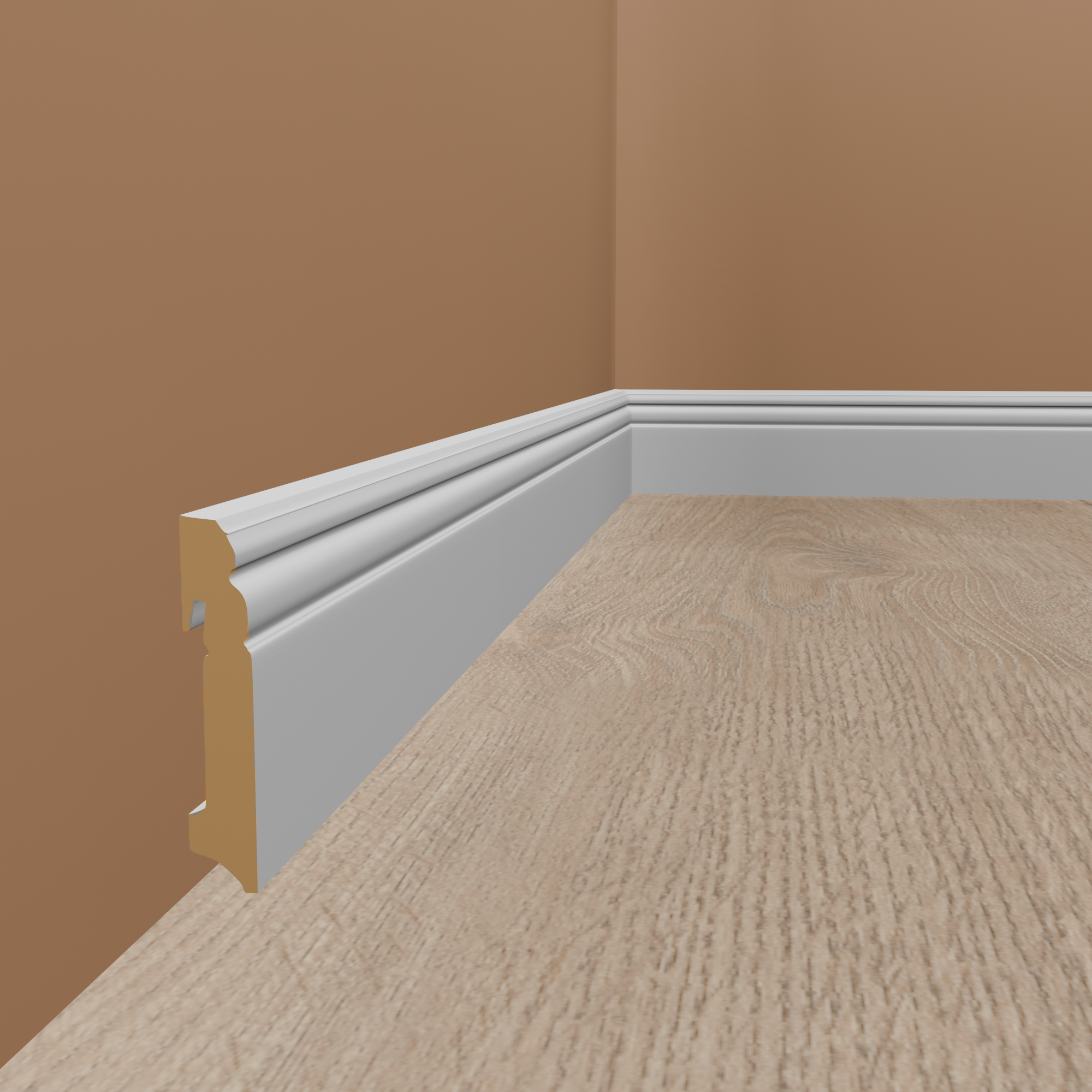 Neuhofer Sockelleiste "Desana" FU089L MDF 18 x 90 x 2400 mm Weiß Berliner Profil Neuhofer Sockelleiste "Desana" FU089L MDF 18 x 90 x 2400 mm Weiß Berliner Profil