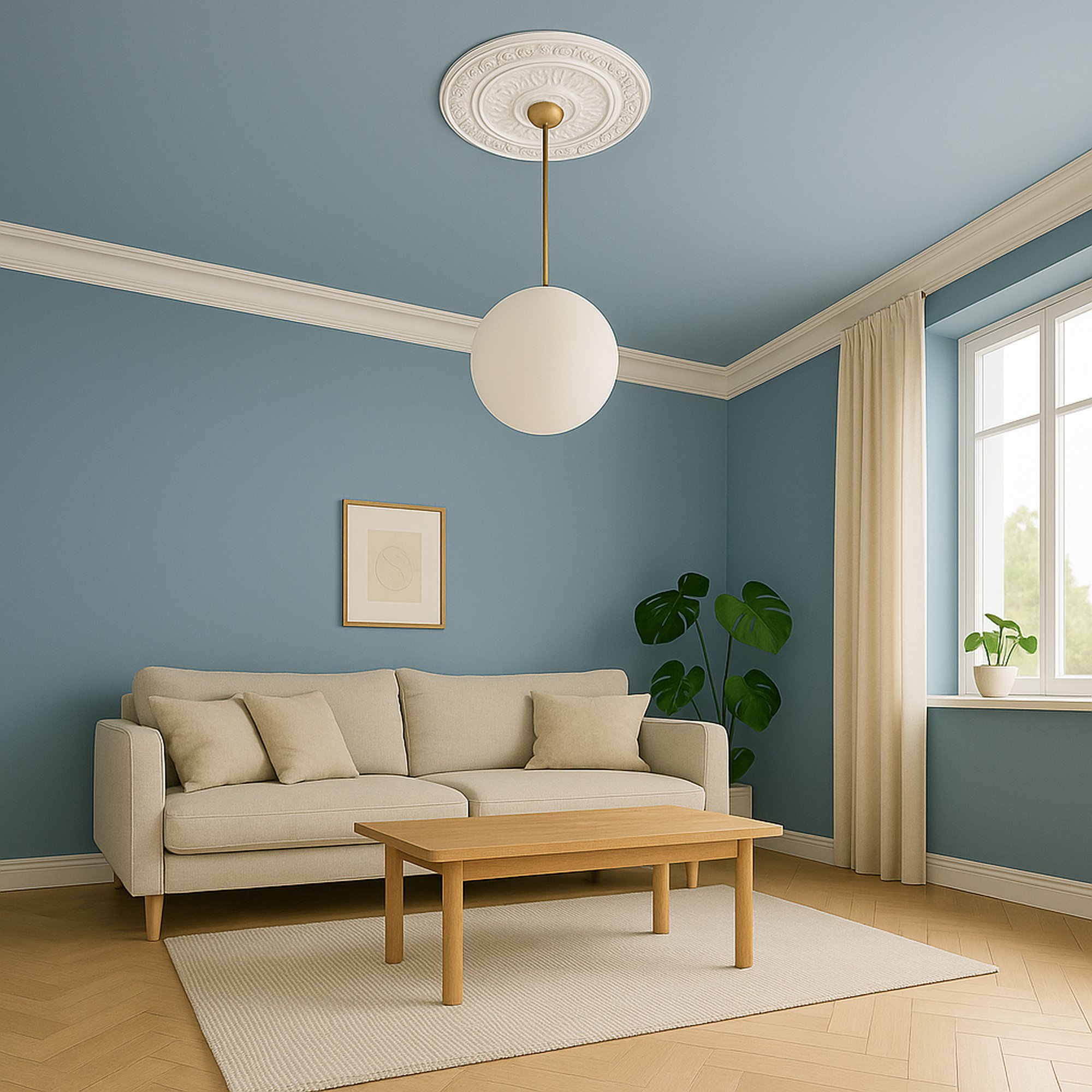 Mardom Rosette / Deckenkuppel B3020 Profoam 514 x 35 x 514 mm Weiß Stuckrosette Deckenrosette Rund