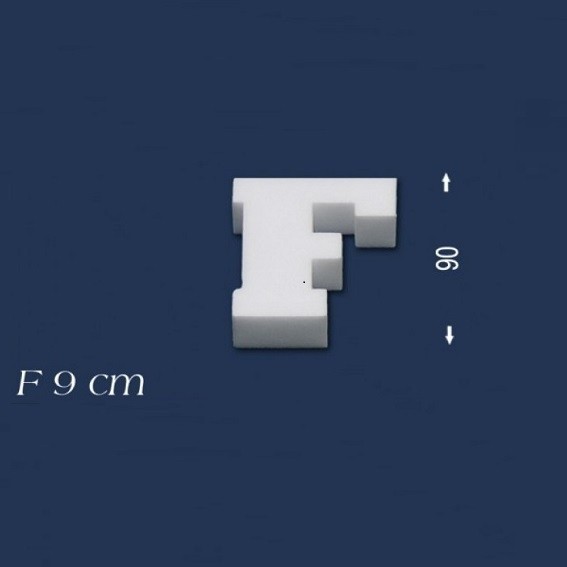 Deko Buchstabe F 90 mm Styropor Buchstabe 3D Buchstabe Weiß Wiesemann