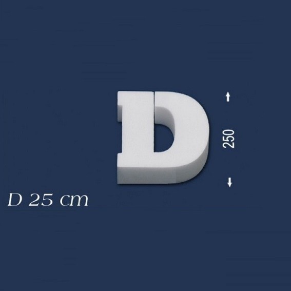 Deko Buchstabe D 250 mm Styropor Buchstabe 3D Buchstabe Weiß Wiesemann