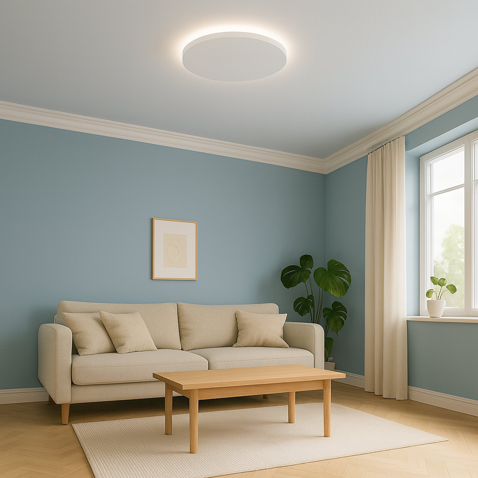 Mardom Rosette / Deckenkuppel QR002 Profoam 515 x 50 x 515 mm Weiß Stuckrosette Deckenrosette Rund