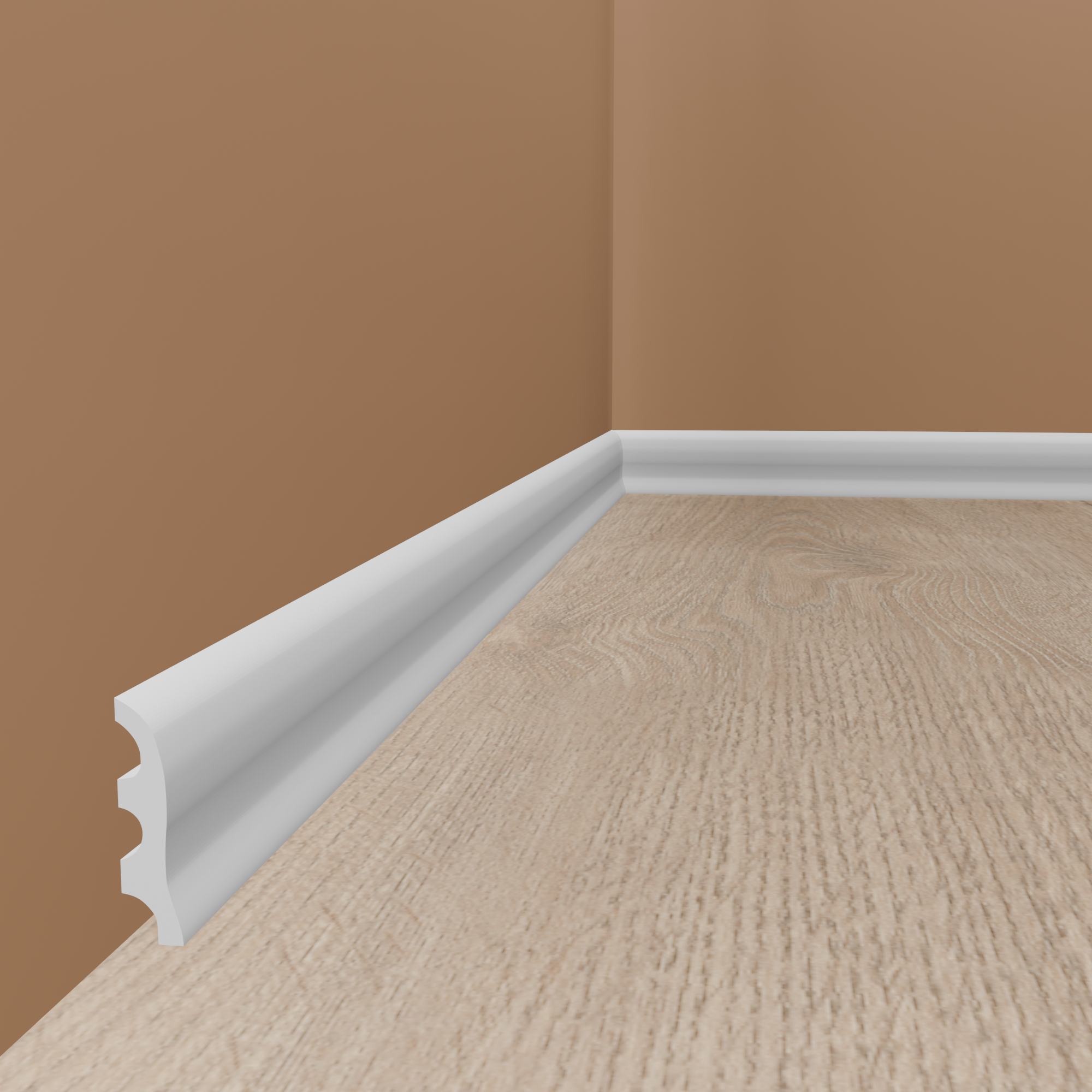 Sockelleiste FL3 17 x 55 x 2000 mm Fußleiste Polystyrol Weiß NMC WALLSTYL