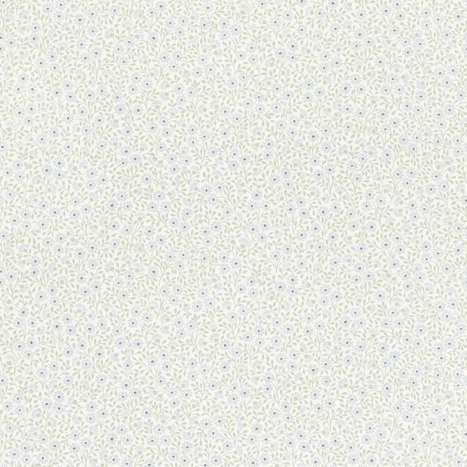 Rasch | Bambino XIX | 253146 | Vliestapete | Botanisch | 0.53 x 10.05 m | Blau | Grün | Weiß