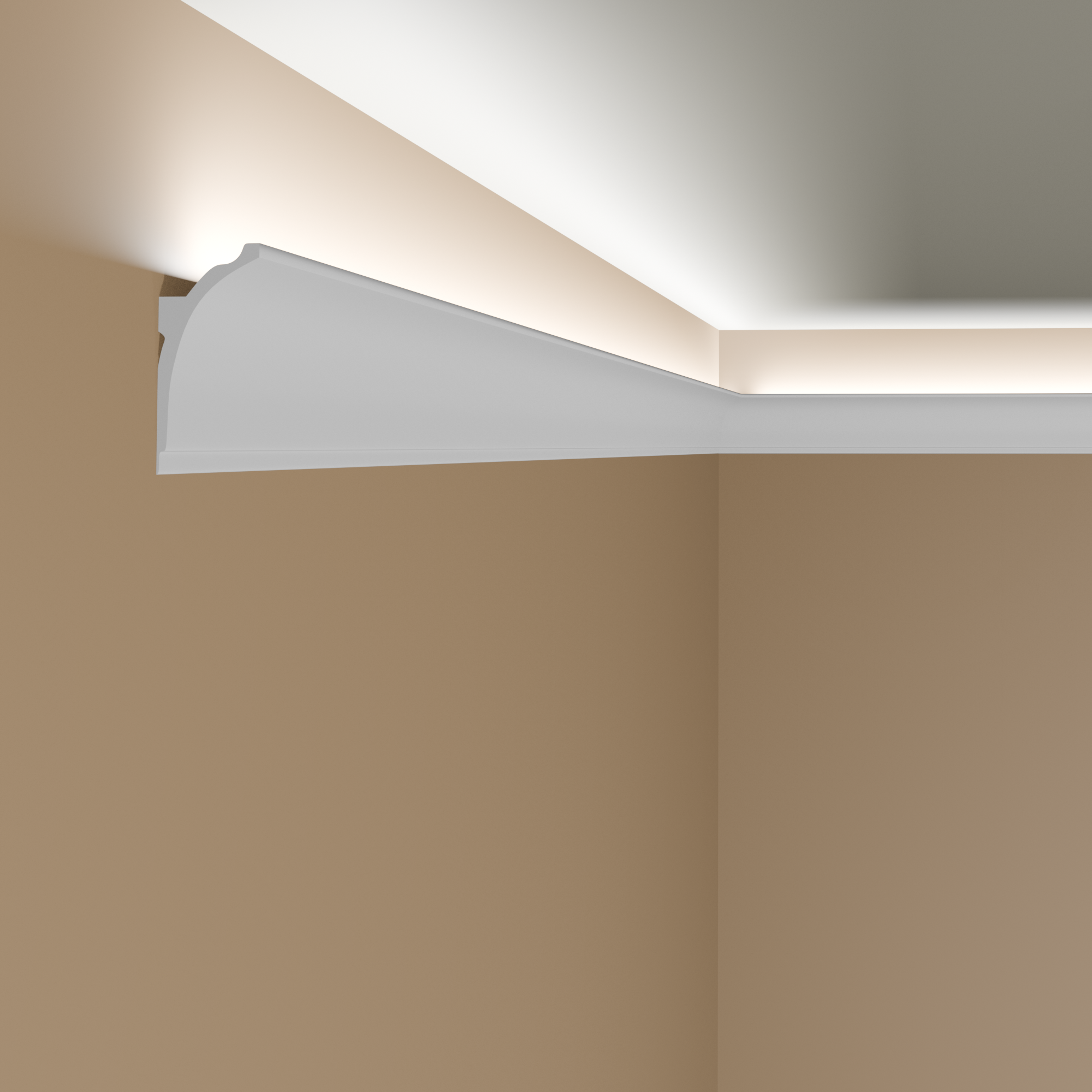 PROVISTON | Lichtleiste "NEC100" | 50 x 100 x 2000 mm | Weiß | Deckenleiste | Stuckleiste | Modern