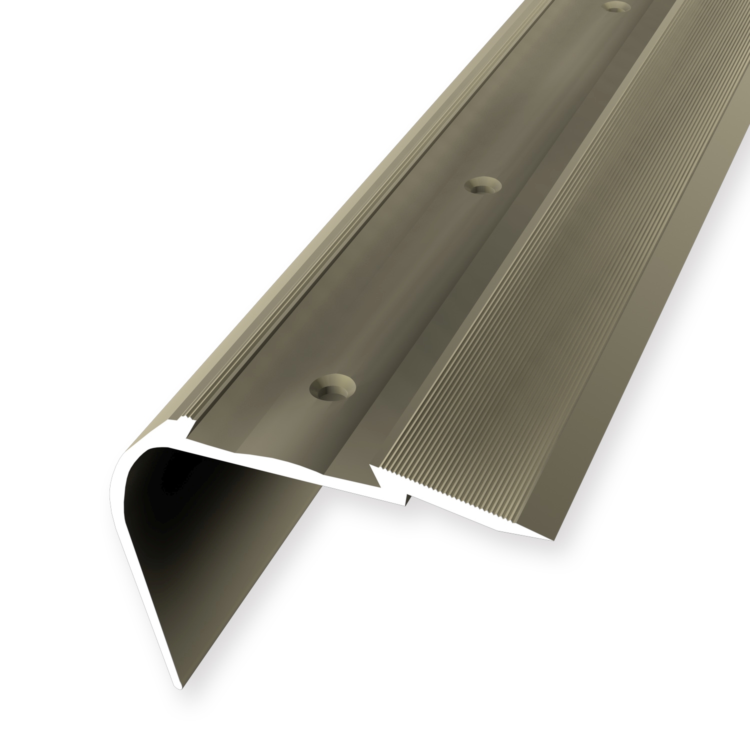 Treppenkantenprofil 49.7 x 64 x 2500 mm Aluminium Winkelprofil Geriffelt versch. Varianten Küberit