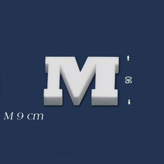 Wiesemann | Deko Buchstabe "M" | Polystyrol | Höhe: 90 mm | Styropor Buchstabe | 3D Buchstabe