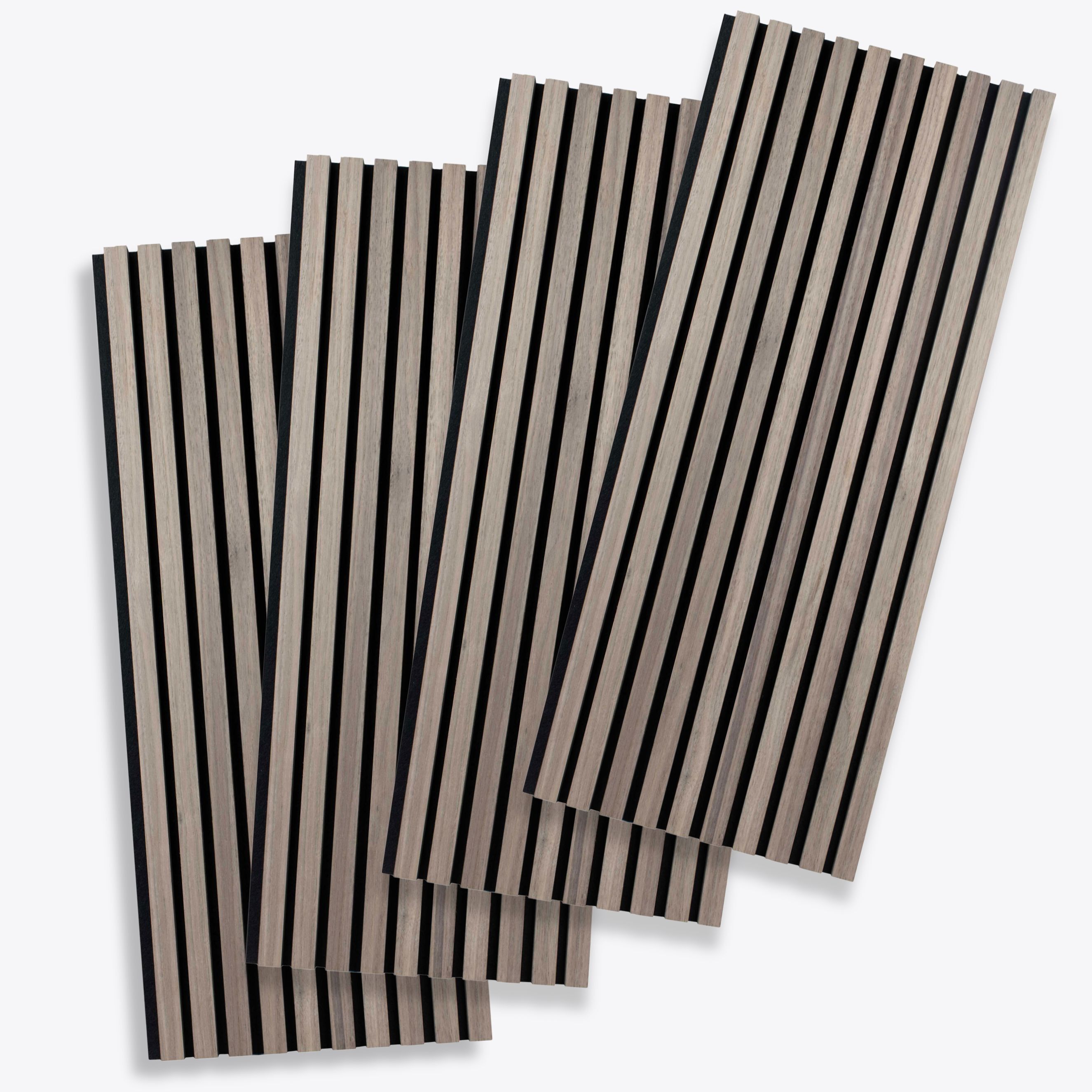 PROVISTON Akustik Paneel 4er SET 1200 x 600 x 21 mm Walnuss Akustik Wandpaneele MDF Furniert