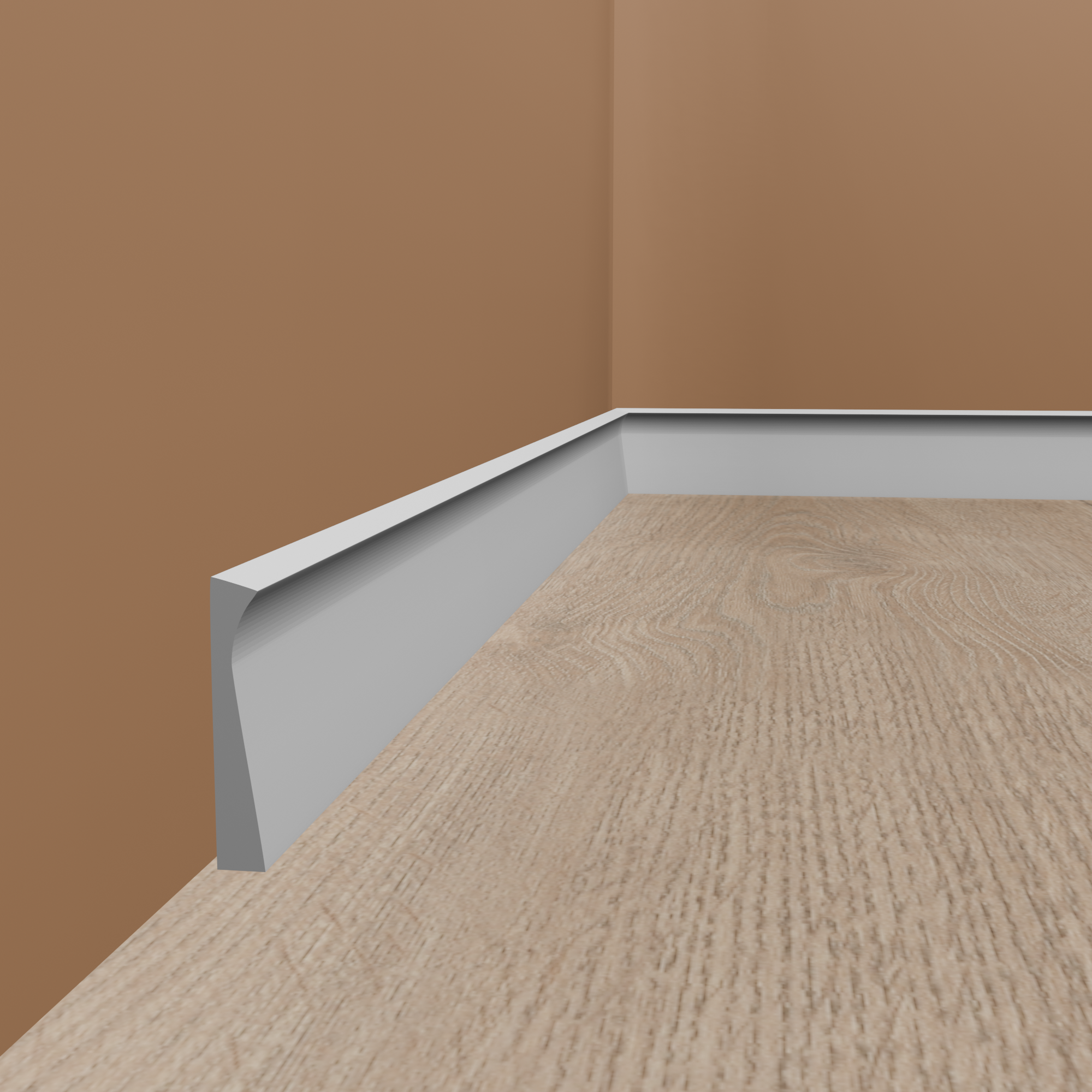 PROVISTON | Sockelleiste "RT004" | 15 x 108 x 2000 mm | Weiß | Fußleiste | Wohndeko | Hochwertig