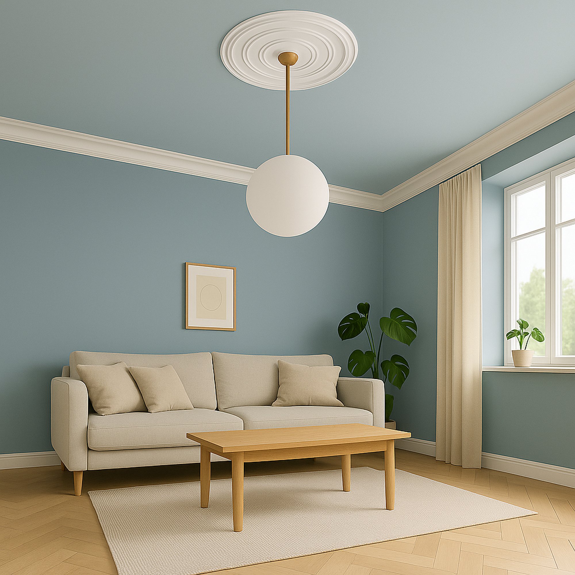 Mardom Rosette / Deckenkuppel B3038 Profoam 615 x 40 x 615 mm Weiß Stuckrosette Deckenrosette Rund