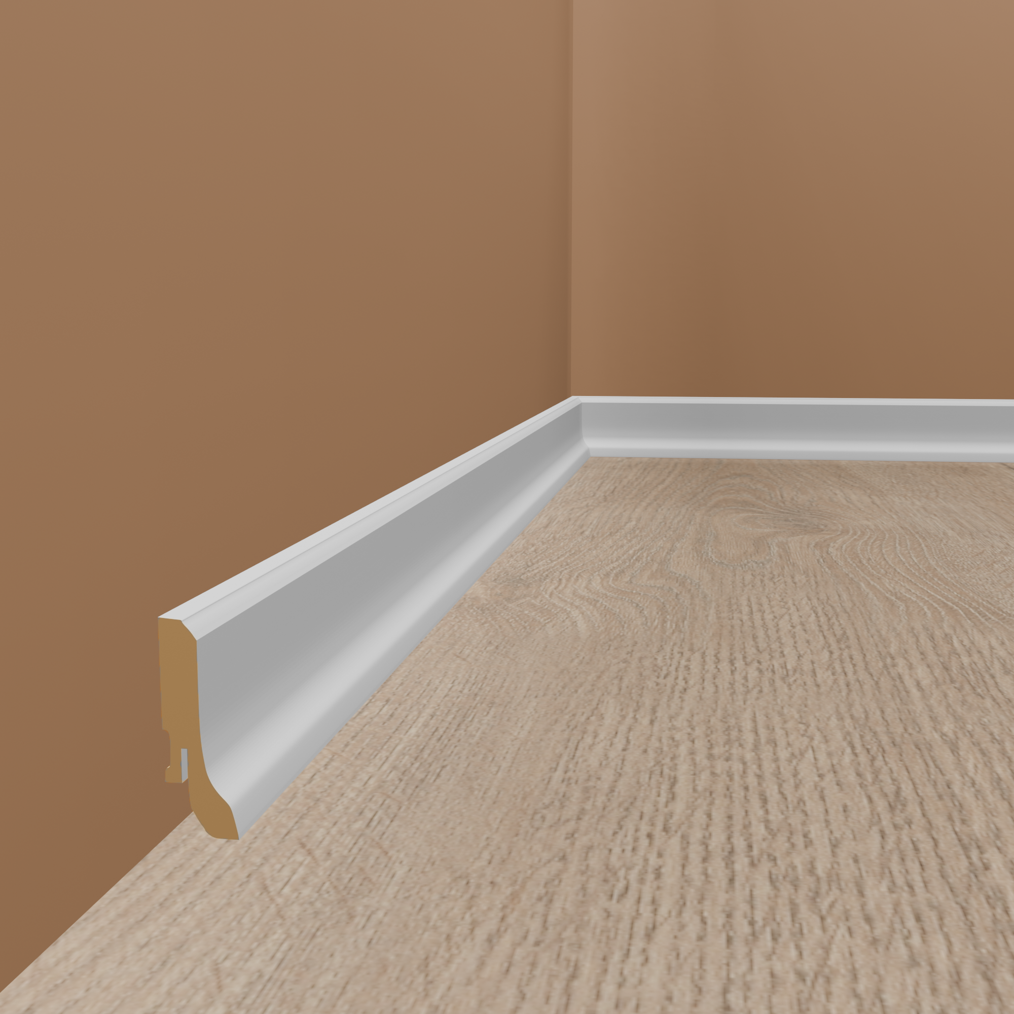 Fliesenabdeckleiste Bis 65 mm Höhe 19 x 80 x 2500 mm MDF foliert Weiß Modern by PROVISTON Fliesenabdeckleiste Bis 65 mm Höhe 19 x 80 x 2500 mm MDF foliert Weiß Modern by PROVISTON
