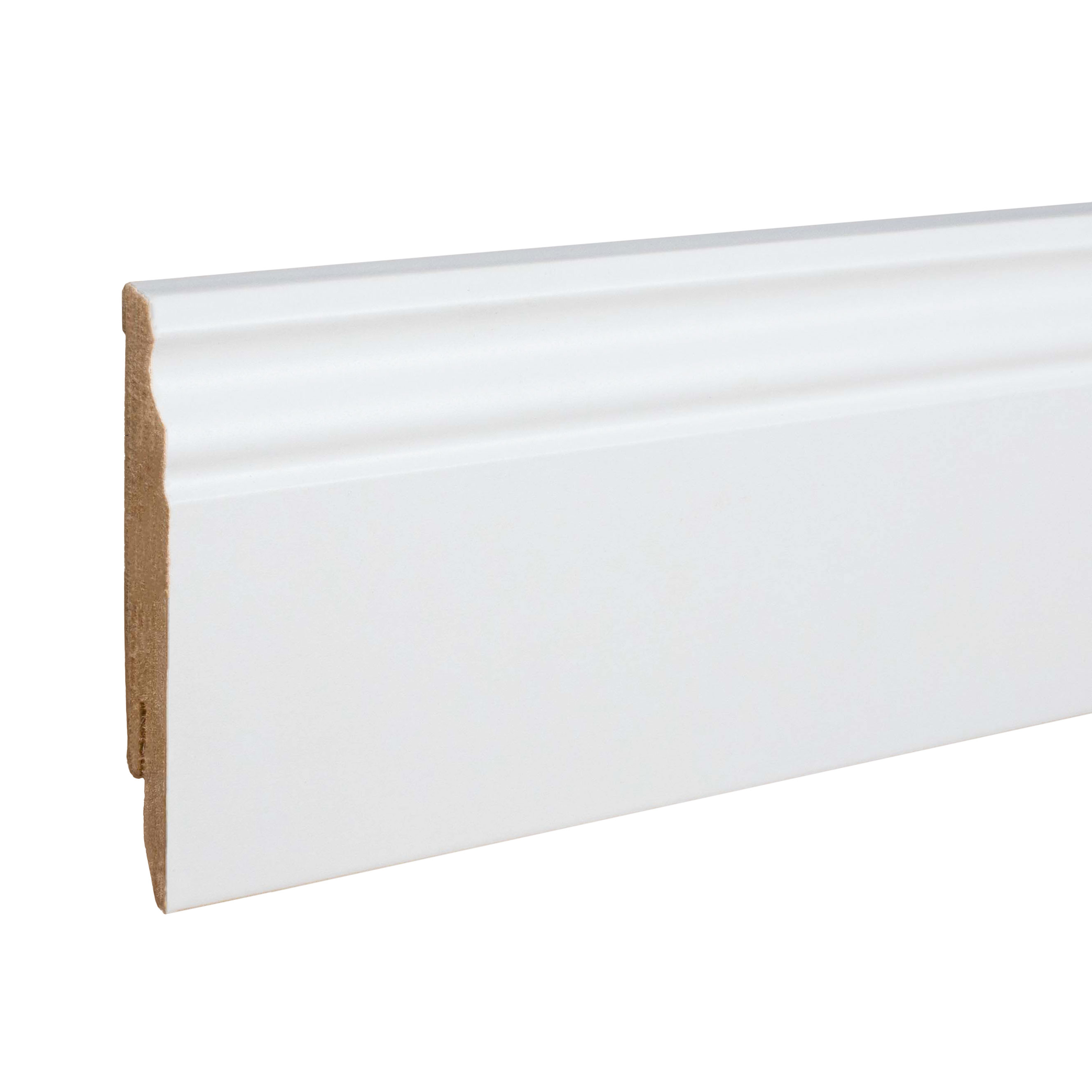 Sockelleiste Berliner Profil 19 x 100 x 2500 mm Massivholz Weiß Klassisch by PROVISTON