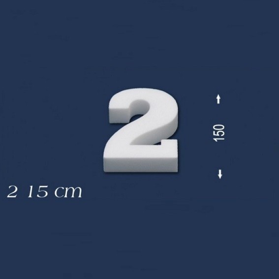 Deko Zahl 2 150 mm Styropor Zahlen Zahlendeko Weiß Wiesemann