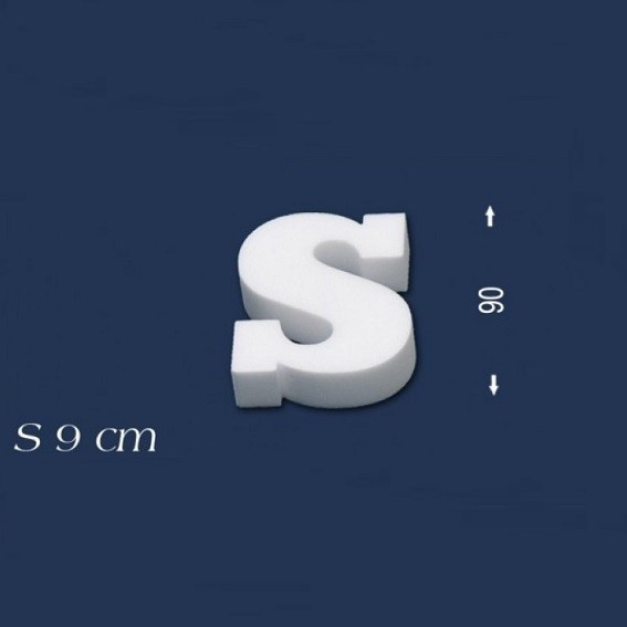 Deko Buchstabe S 90 mm Styropor Buchstabe 3D Buchstabe Weiß Wiesemann