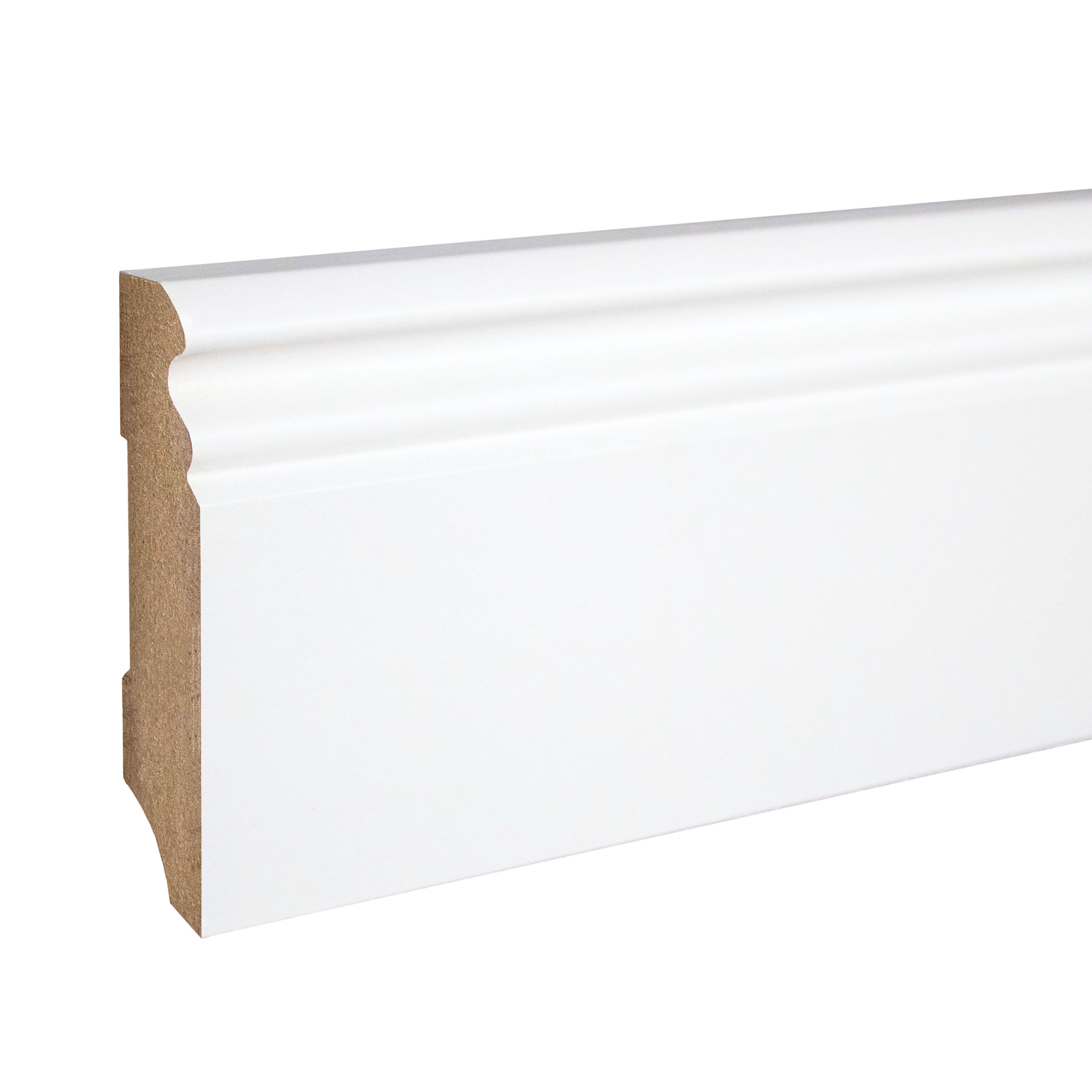 PROVISTON | Hamburger Sockelleiste | 19 x 80 x 2500 mm | foliert | MDF-Fußleiste | Berliner Profil