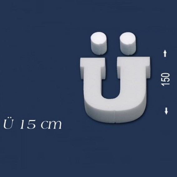 Deko Buchstabe Ü 150 mm Styropor Buchstabe 3D Buchstabe Weiß Wiesemann