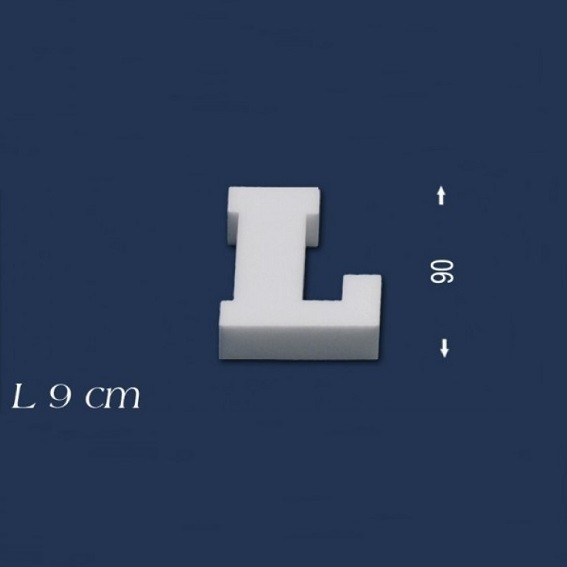 Wiesemann | Deko Buchstabe "L" | Polystyrol | Höhe: 90 mm | Styropor Buchstabe | 3D Buchstabe