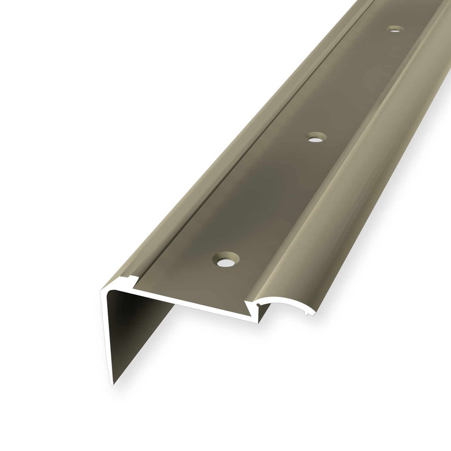 Treppenkantenprofil 33 x 51.5 x 2500 mm Aluminium Winkelprofil Glatt Versenkt Gebohrt Küberit