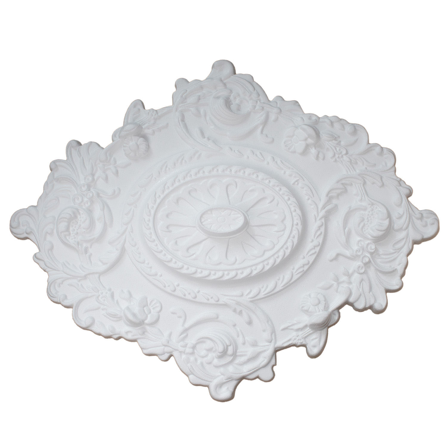 Marbet | Rosette "R25" | 70 x 57 cm | Styropor | weiß