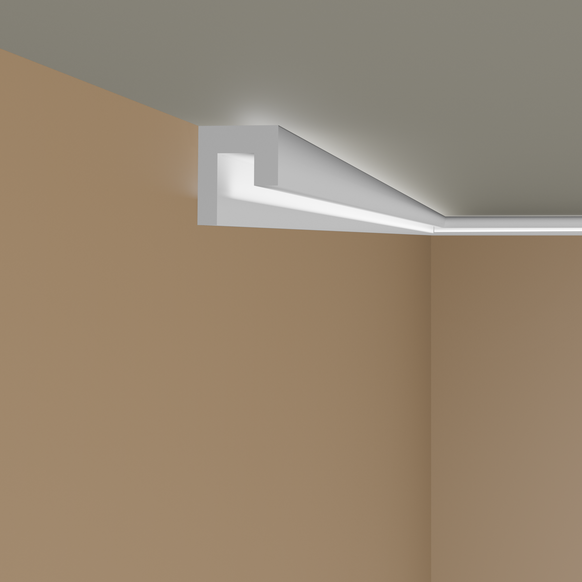 PROVISTON | Gipsleiste "ML-71" | Echter Gipsstuck | 60 x 62 x 1000 mm | Lichtleiste | Stuckleiste