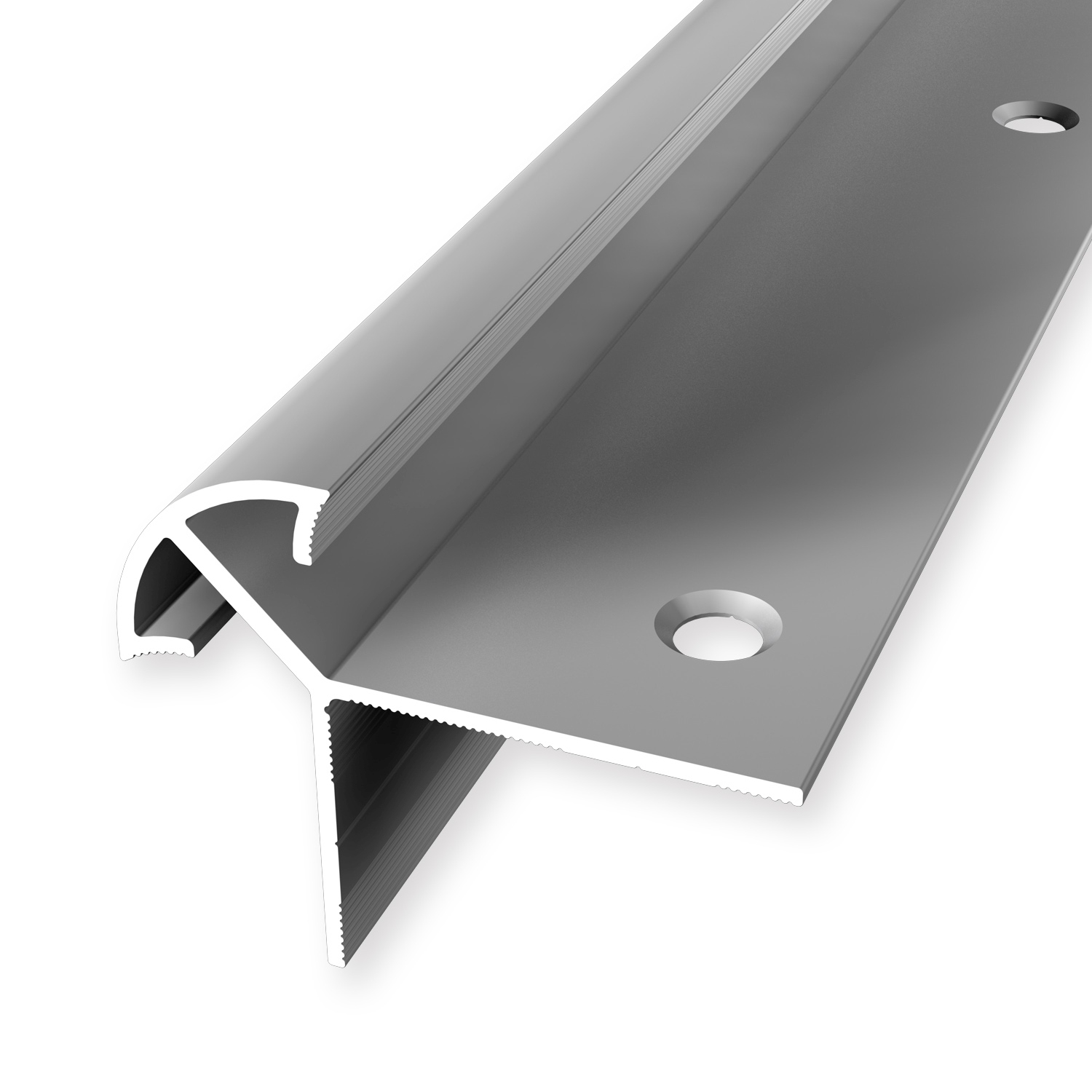 Treppenkantenprofil 40 x 50 x 2500 mm Aluminium Winkelprofil Glatt Versenkt Gebohrt Küberit