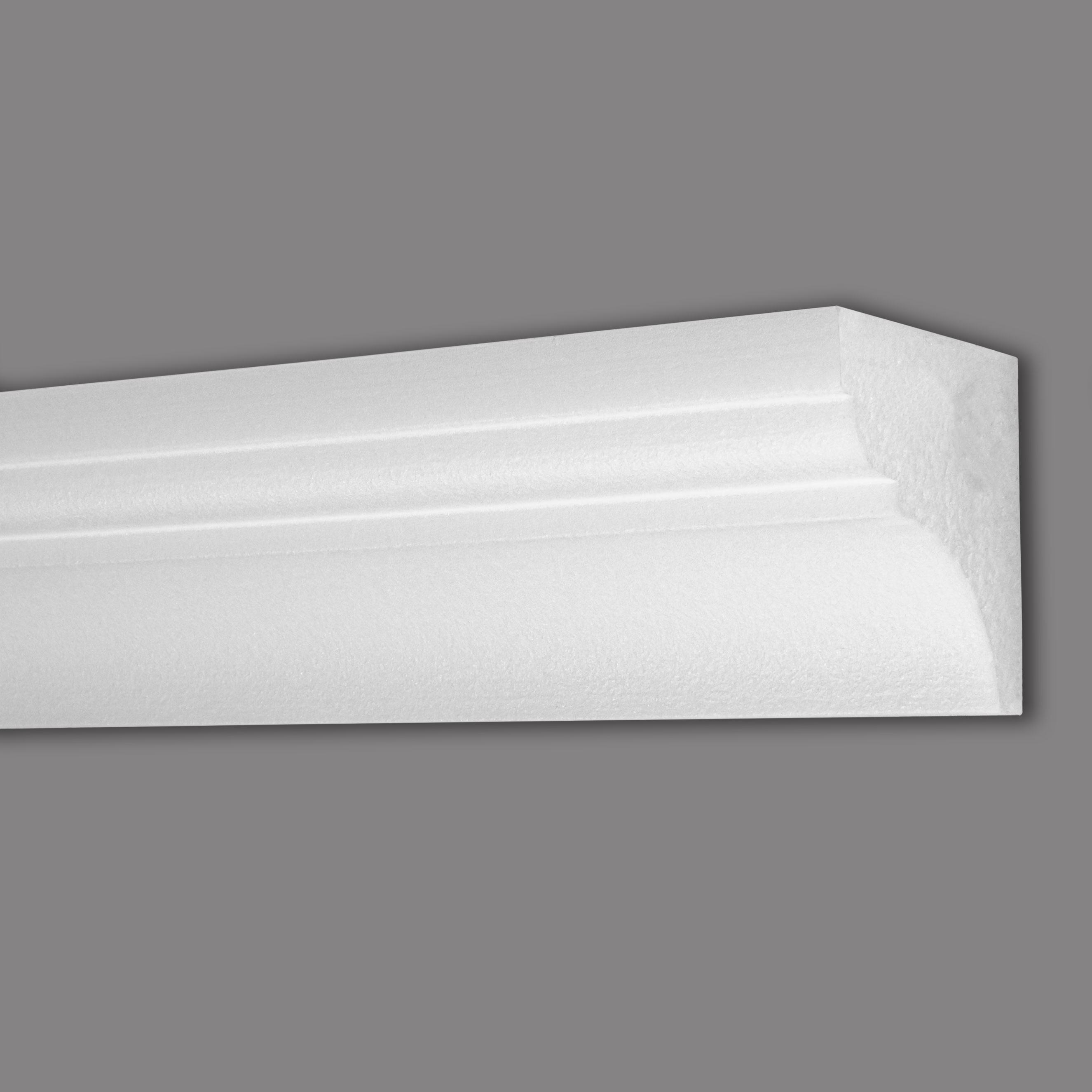 Wiesemann | Vorhangleiste "Amsterdam 14" | Polystyrol | 75 x 75 x 2000 mm | Deckenleiste | Weiß