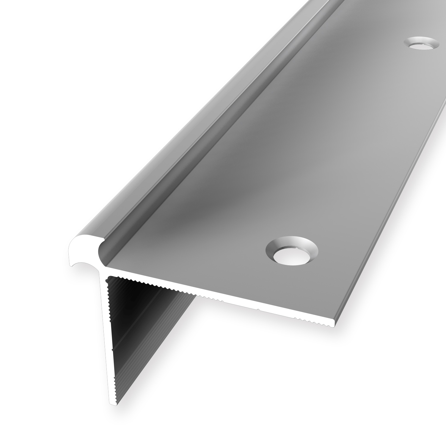Treppenkantenprofil 32 x 42 x 2500 mm Aluminium Winkelprofil Glatt Versenkt Gebohrt Küberit
