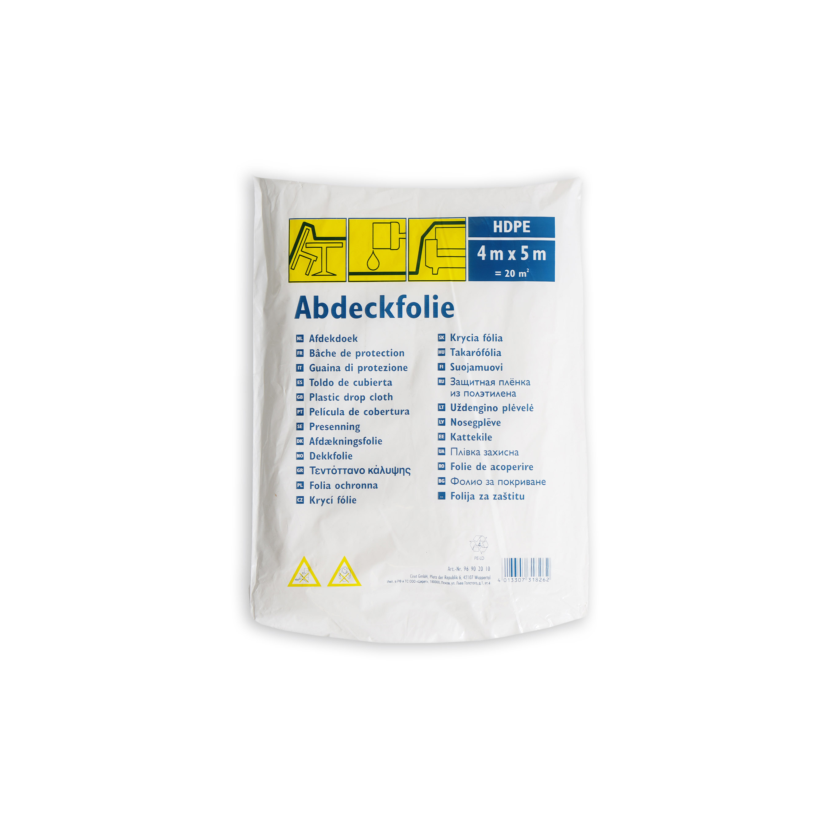 PROVISTON | Abdeckplane HDPE Standard 4 x 5 m | Abdeckfolie Allzweckfolie transparent