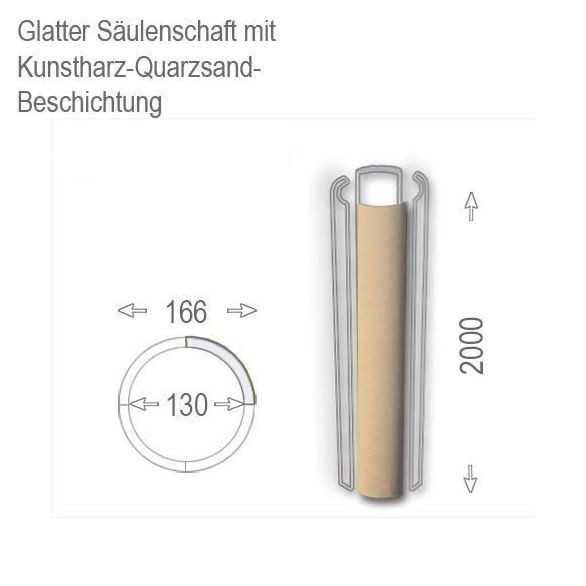 Säulenschaft "Wiesemann SP-glatt-b" mit glatter Oberfläche - wetterfest beschichtet -13 mm (Default)