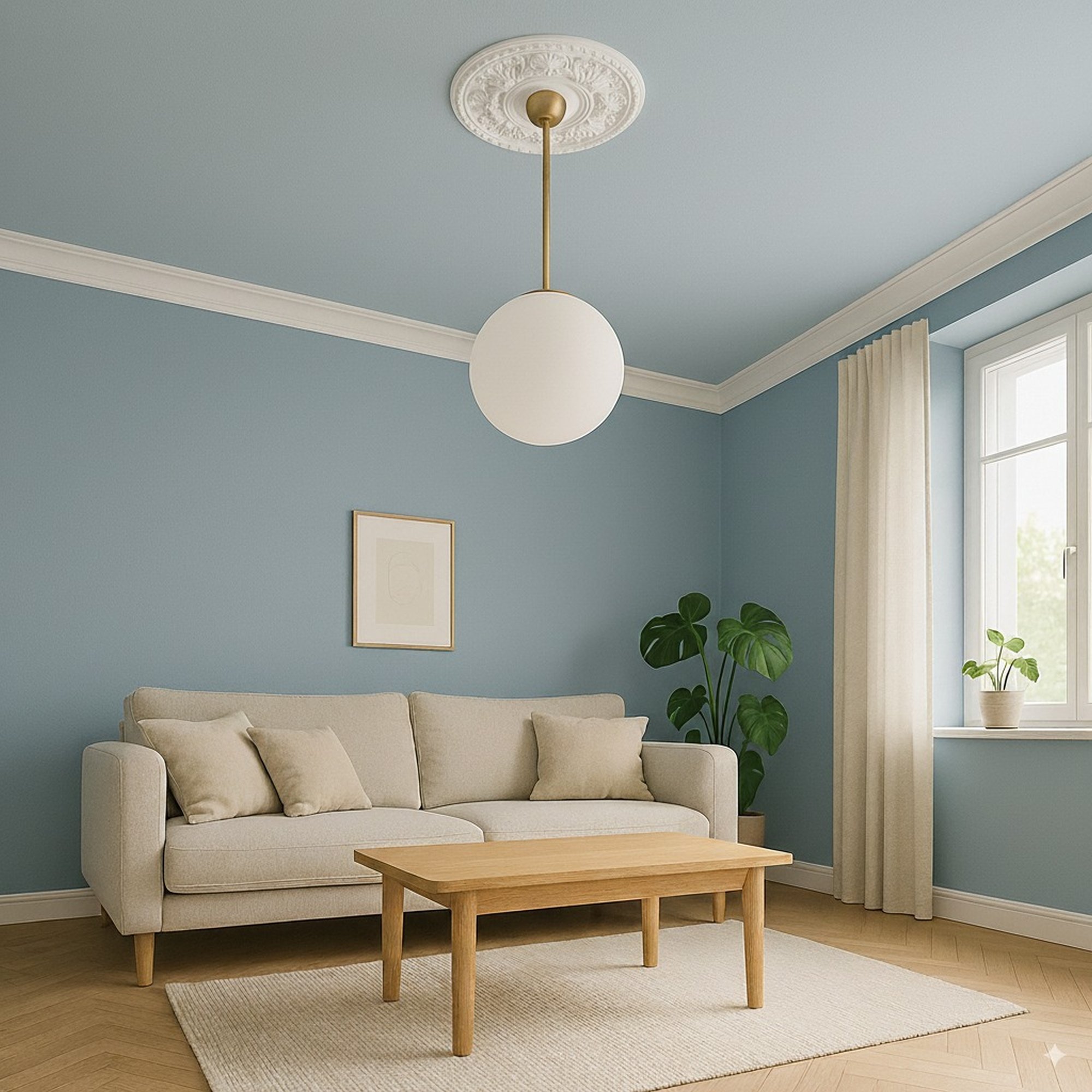 PROVISTON | Gips Rosette York | Echter Gipsstuck | Ø55 cm | Stuckrosette