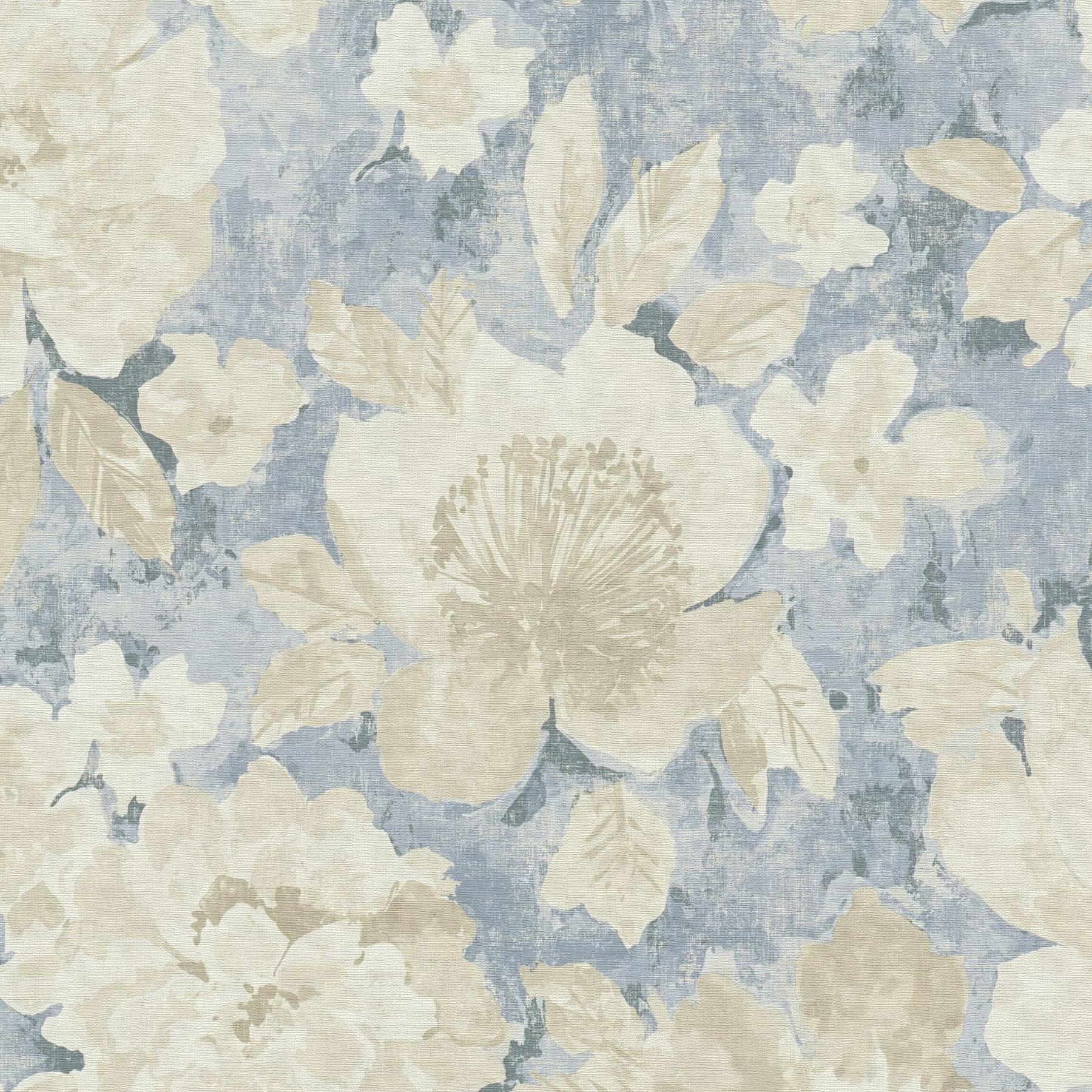 Vliestapete 396071 Blau Beige Creme Blumen Floral Aquarell Dreams A.S. Creation