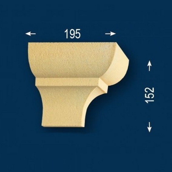 Fassadenstuck / Fassadenelement "FP21-b Endstück rechts" - beschichtet (Default)