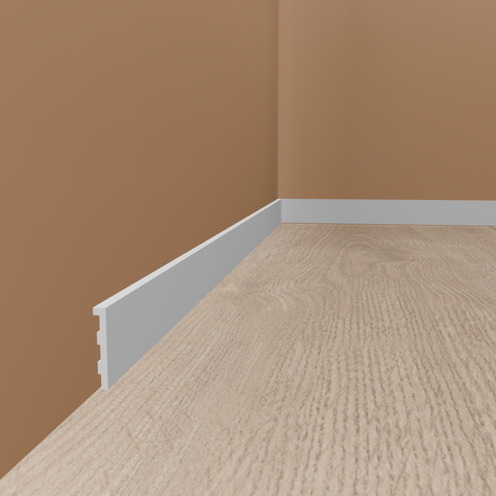 PROVISTON Fliesenabdeckleiste Kunststoff Weiß | 25 x 120 x 2000 mm Moderne Fußleiste Eckiges Profil